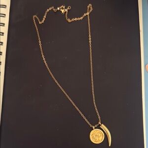 Om yoga Gold Dainty Necklace with Dual Pendants